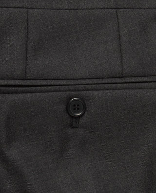Regular fit charcoal gray wool dress pants