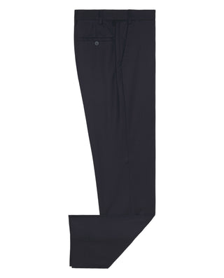 Regular fit navy blue wool trousers