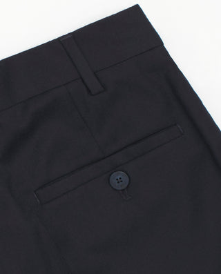 Regular fit navy blue wool trousers