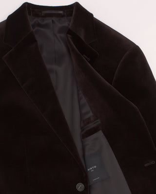 Blazer regular fit marrón de terciopelo