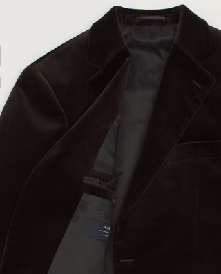 Blazer regular fit marrón de terciopelo