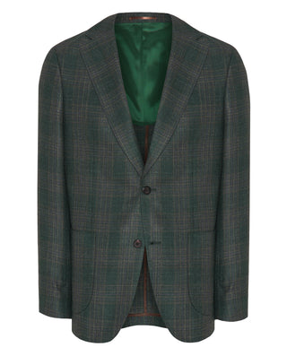 Green checked semi-structured blazer