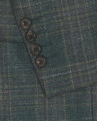 Green checked semi-structured blazer