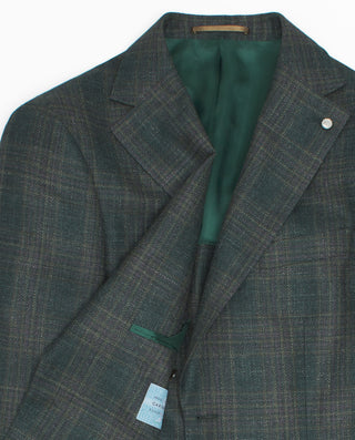 Green checked semi-structured blazer