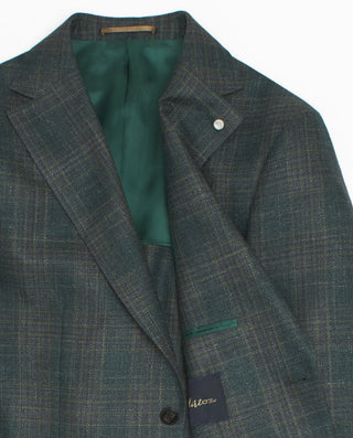 Green checked semi-structured blazer