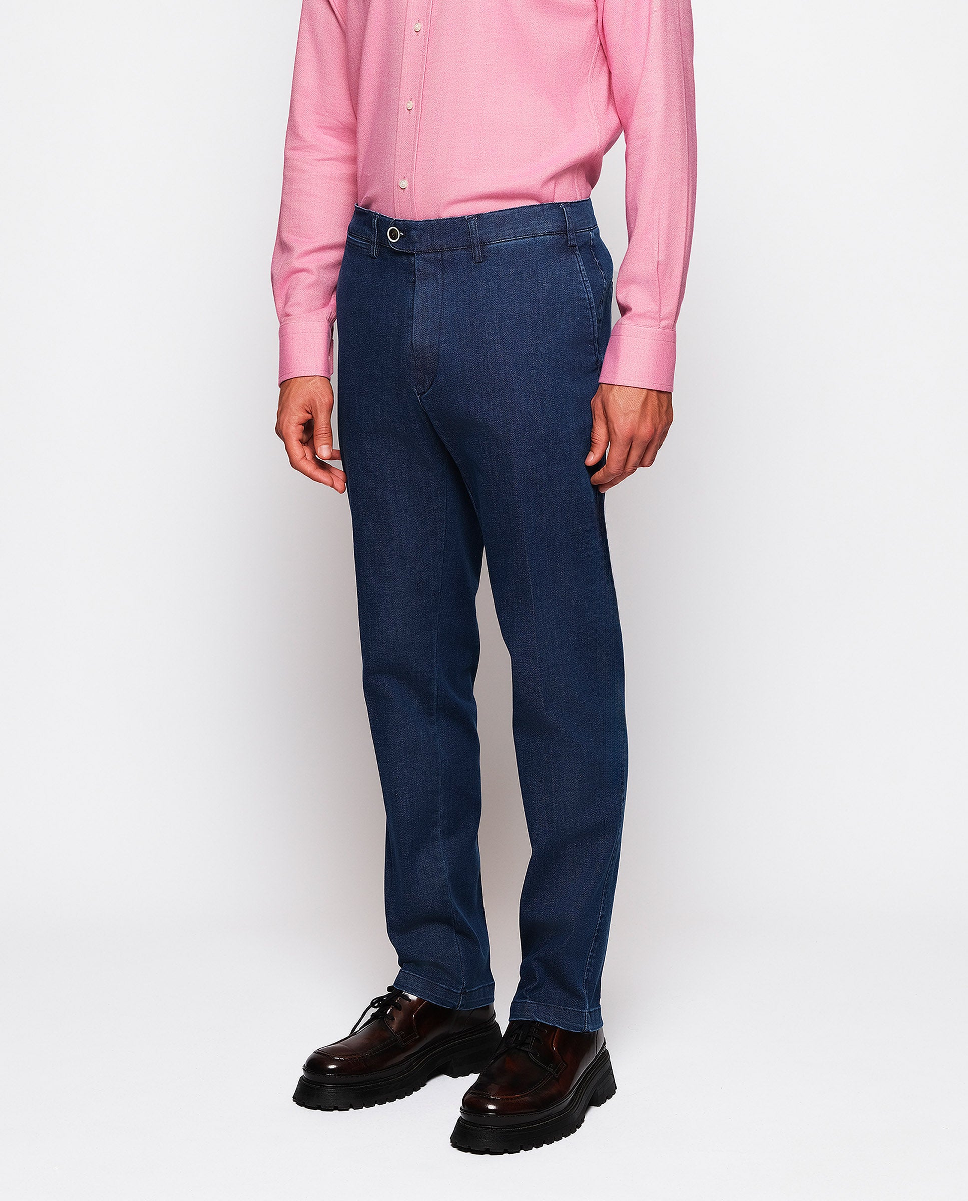 Camisa Rosa Pantalón Azul Marino Combinación Hombre Camisa