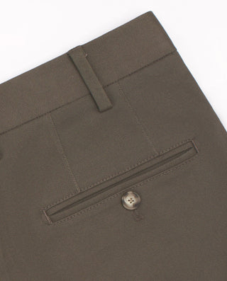 Khaki strech-cotton casual trousers