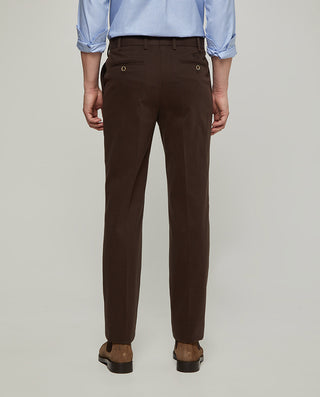 Pantalón regular fit algodón strech marrón by MIRT