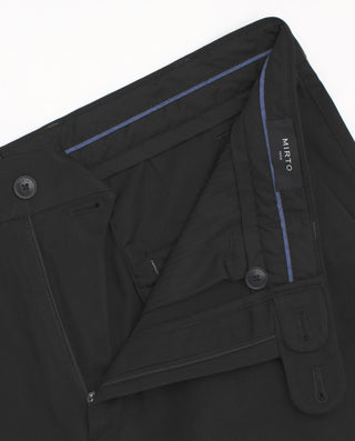 Black strech-cotton casual trousers