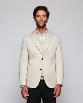 Chaqueta beige de algodón stretch