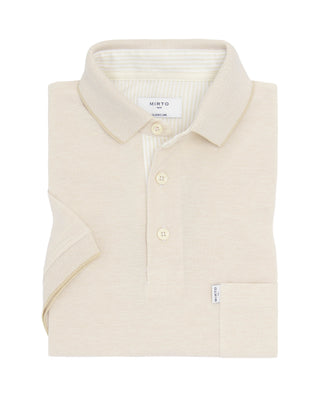 Beige piqué polo in tone rivet