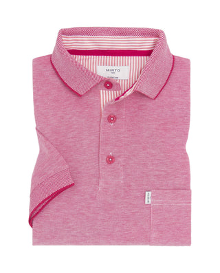Polo rojo de piqué con ribete al tono by MIRTO | 03040_0058_1
