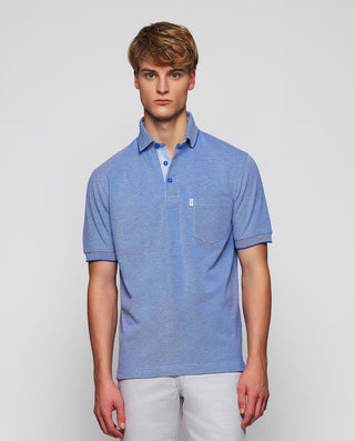 Polo azul de piqué con ribete al tono by MIRTO | 03040_0060_2
