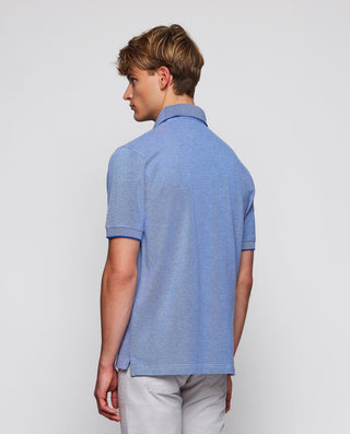 Polo azul de piqué con ribete al tono by MIRTO | 03040_0060_3