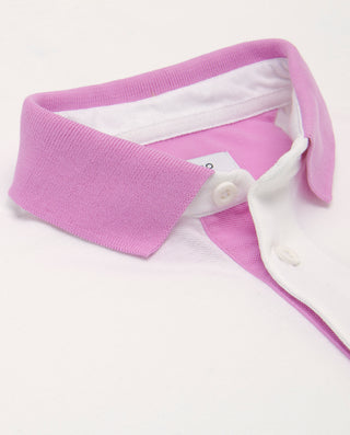 Polo blanco de piqué con detalles rosa by MIRTO | 03041_0050_5
