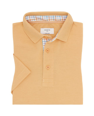 Polo naranja de piqué con detalles de cuadros by M | 03042_0051_1