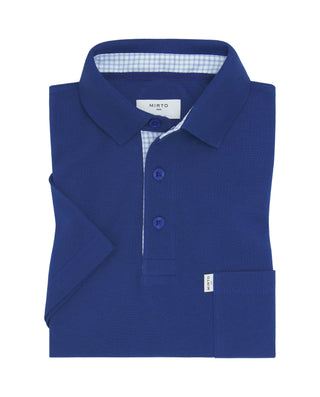 Polo azul de piqué con detalles tejido Oxford by M | 03043_0053_1