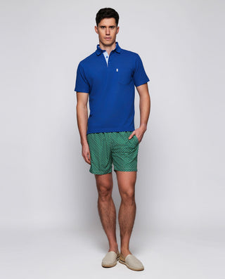 Polo azul de piqué con detalles tejido Oxford by M | 03043_0053_4