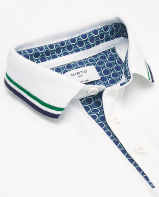 Polo blanco de piqué con detalles en contrast by M | 03046_0050_5