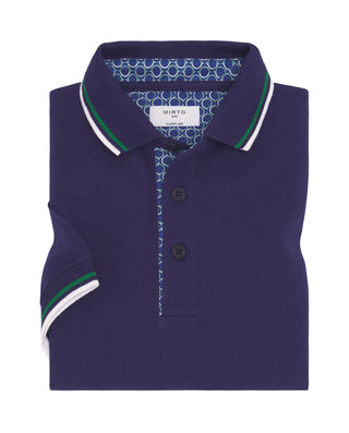 Polo azul de piqué con detalles en contraste by MI | 03046_0052_1