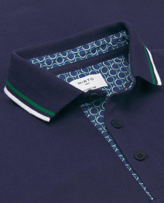 Polo azul de piqué con detalles en contraste by MI | 03046_0052_5