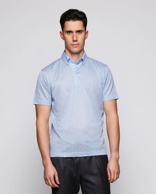 Polo rayas azules y blancas en hilo de Escoci by M | 03055_0051_2