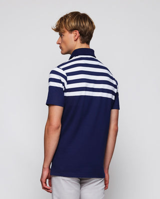 Polo de piqué azul marino rayas horizontales by MI | 03060_0050_2