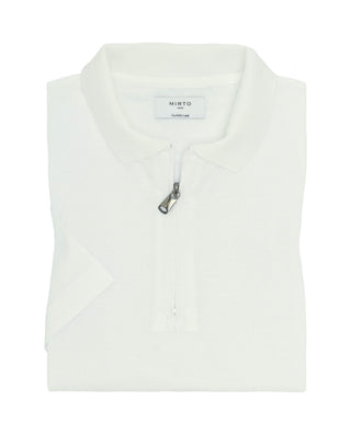 Polo blanco de algodón cierre con cremallera by MI | 03062_0050_1
