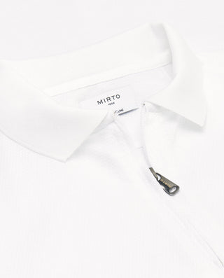 Polo blanco de algodón cierre con cremallera by MI | 03062_0050_5