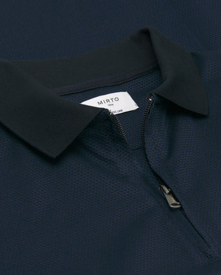 Polo azul marino de algodón cierre con cremal by M | 03062_0052_5