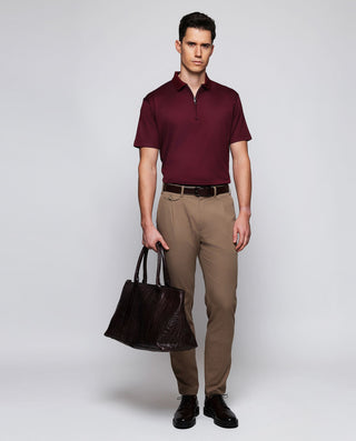 Garnet polo zip closure