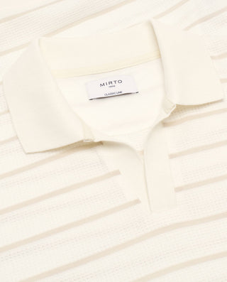 Polo beige de algodón raya horizontal by MIRTO | 03064_0050_5