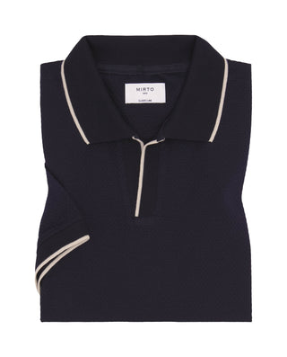 Polo azul marino de algodón vivos en contrast by M | 03065_0051_1