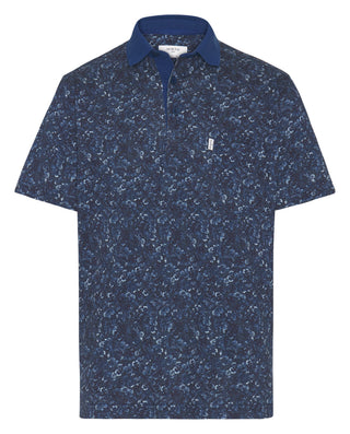 Polo de piqué estampado floral en tonos azule by M | 03066_0050_2