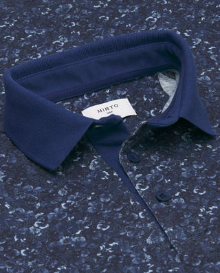 Polo de piqué estampado floral en tonos azule by M | 03066_0050_5