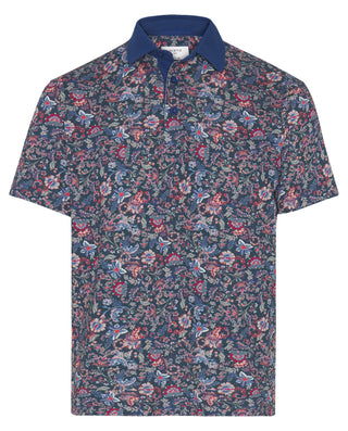 Polo de piqué estampado floral azul y rojo by MIRT | 03069_0050_2