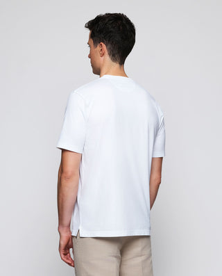 Camiseta blanca cuello redondo de algodón org by M | 03075_0050_3