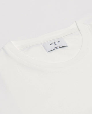 Camiseta blanca cuello redondo de algodón org by M | 03075_0050_5