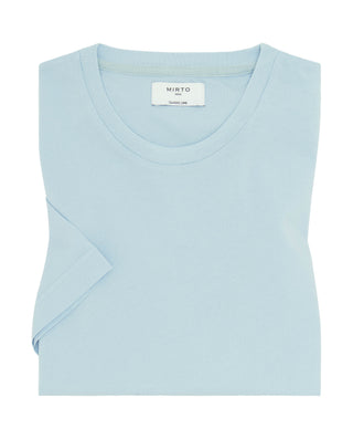 Camiseta celeste cuello redondo de algodón or by M | 03075_0051_3