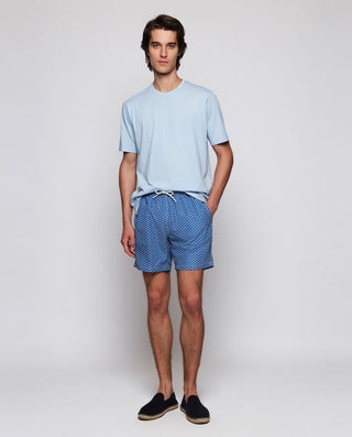 Pale blue organic cotton crew neckline T shir