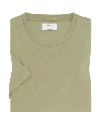 Camiseta cáqui cuello redondo de algodón orgá by M | 03075_0053_3