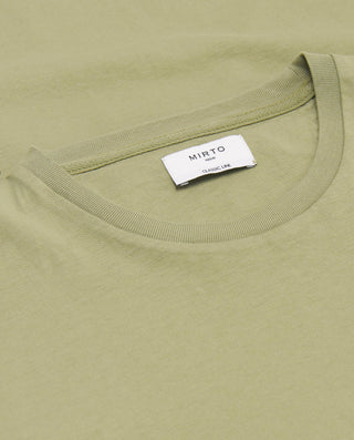Camiseta cáqui cuello redondo de algodón orgá by M | 03075_0053_5