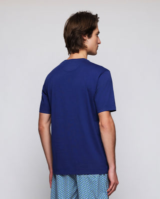 Navy blue organic cotton crew neckline T shir