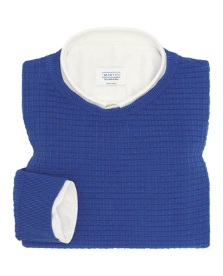 Jersey de punto azul en jacquard by MIRTO | 03079_0052_1