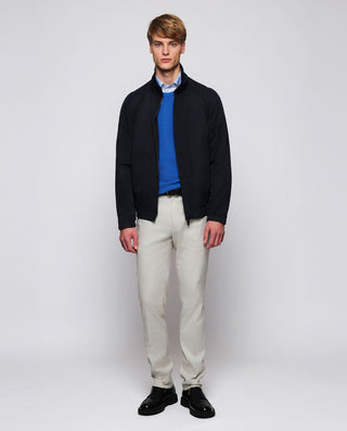 Jersey de punto azul en jacquard by MIRTO | 03079_0052_4