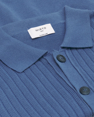 Chaqueta de punto azul con frontal en canalé by MI | 03081_0052_5