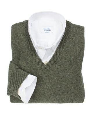 Jersey cuello V verde agua de Lambswool by MIRTO | 03118_0051_1