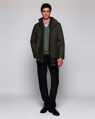 Green Lambswool V-neck jumper