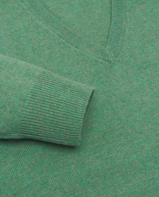 Aqua green Lambswool V-neck jumper