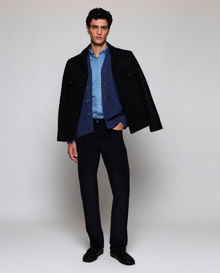 Blue cashmere feel knit cardigan